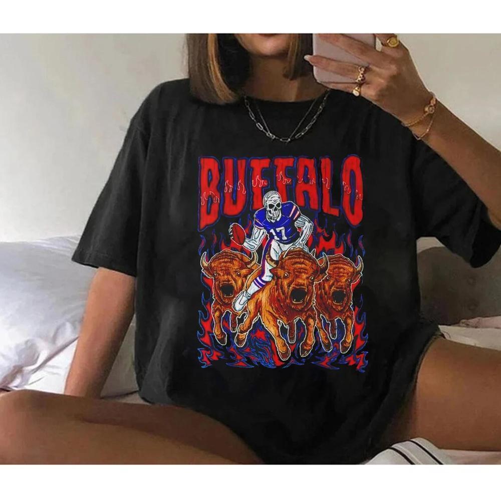 Skeleton Buffalo Bills Football Retro Shirt Buffalo Bills Bootleg Shirt
